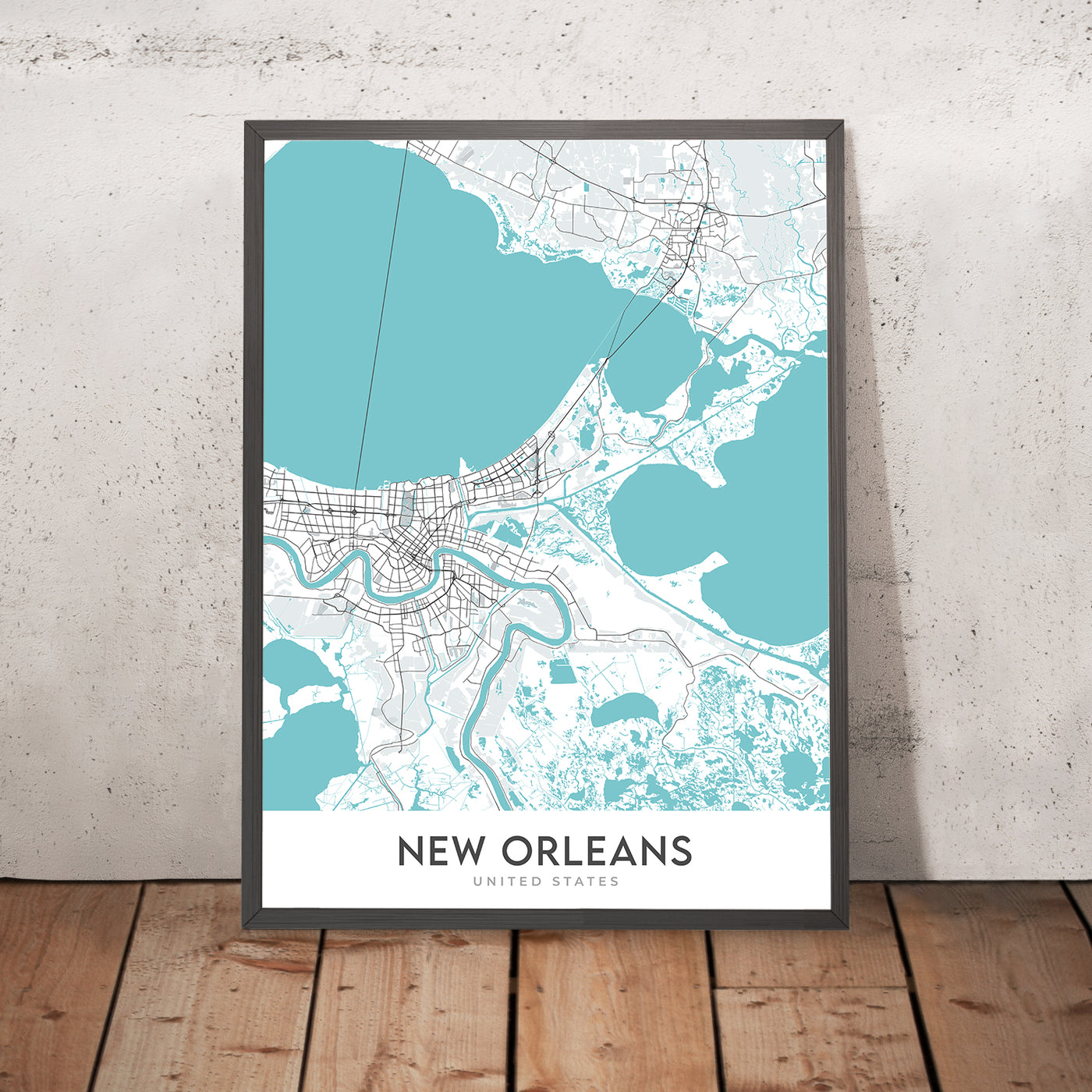 Modern City Map of New Orleans, LA: French Quarter, Garden District, Audubon Park, St. Charles Ave, Magazine St
