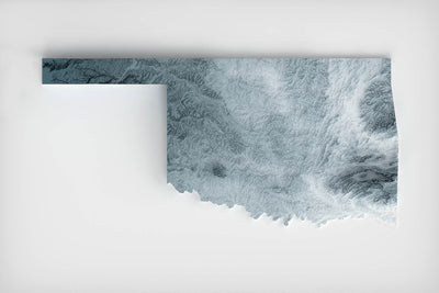 Carte topographique 3D de l'Oklahoma 