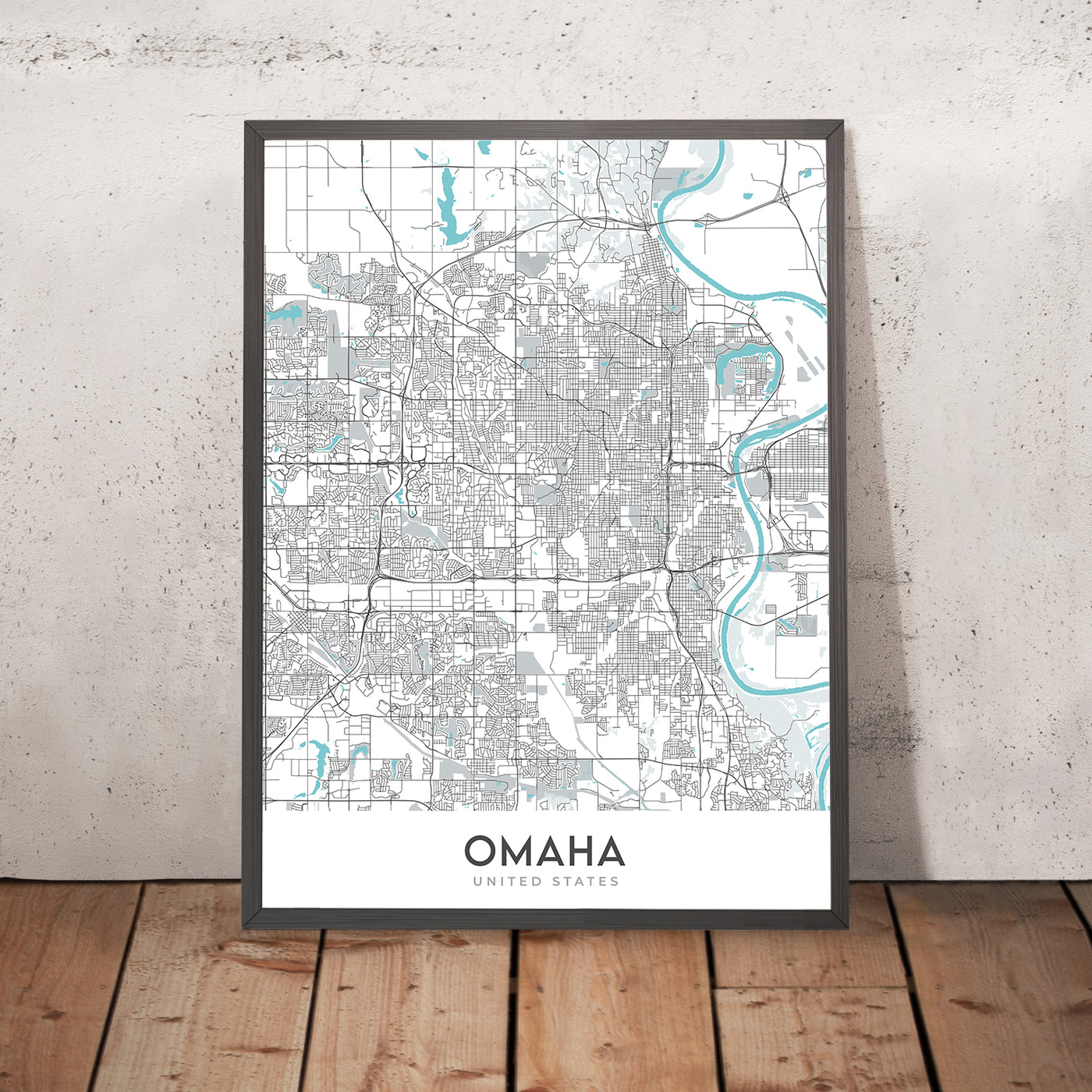 Plan de la ville moderne d'Omaha, NE : Benson, Creighton University, Dundee, Henry Doorly Zoo, Joslyn Art Museum