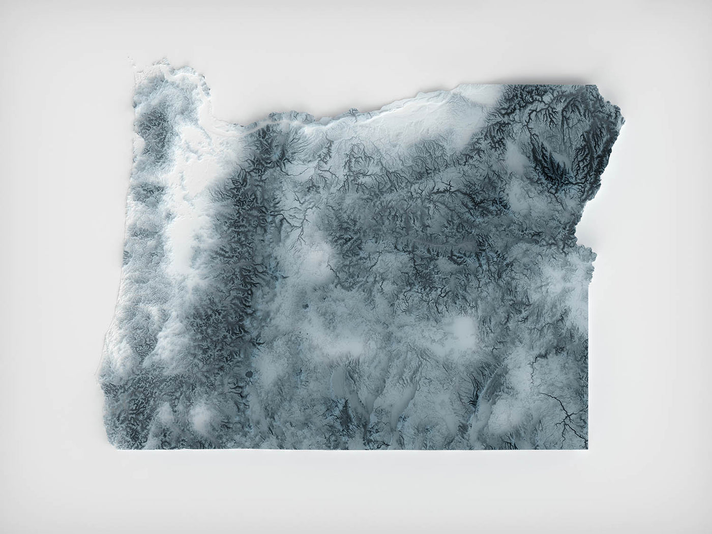 Oregon Topographische 3D-Reliefkarte 