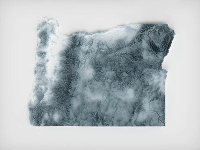 Oregon Topographische 3D-Reliefkarte 