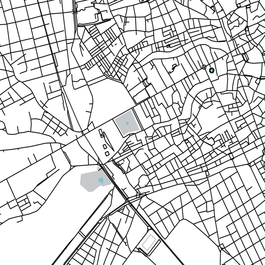Modern City Map of Palermo, Italy: Albergheria, Kalsa, Teatro Massimo, Politeama, Quattro Canti