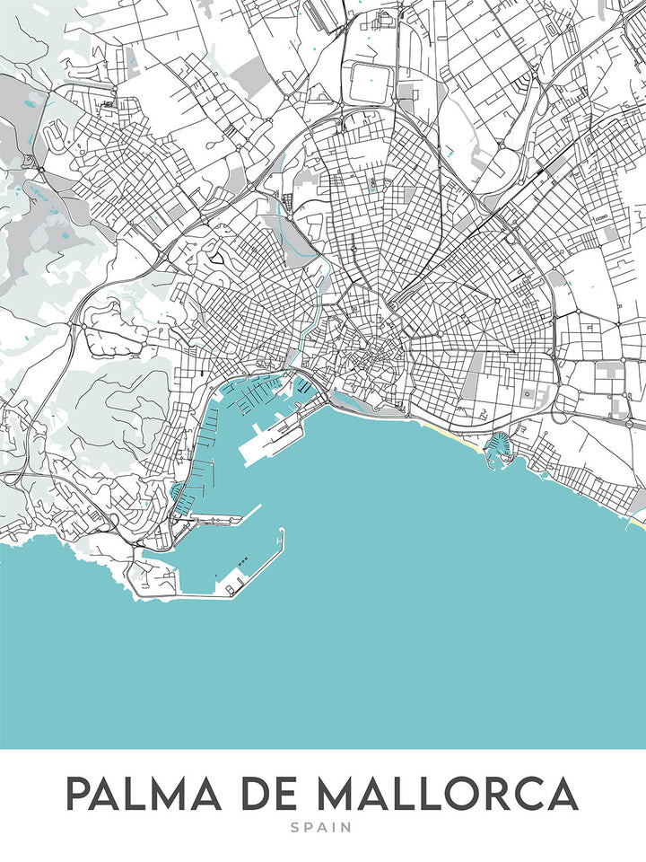 Large Detailed Tourist Map Of Palma De Mallorca