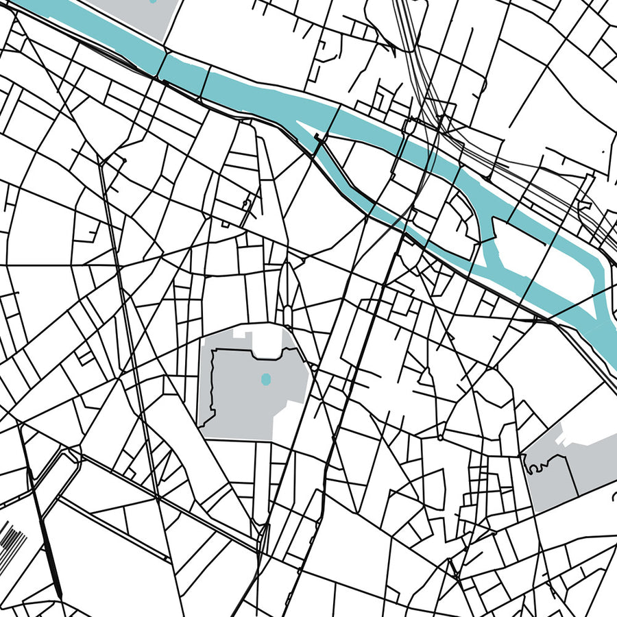 Mappa della città moderna di Parigi, Francia: Torre Eiffel, Louvre, Notre-Dame, Champs-Élysées, Montmartre 