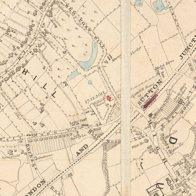 Old Colour Map of South West London, 1891 - Wimbledon, Merton, Summers ...