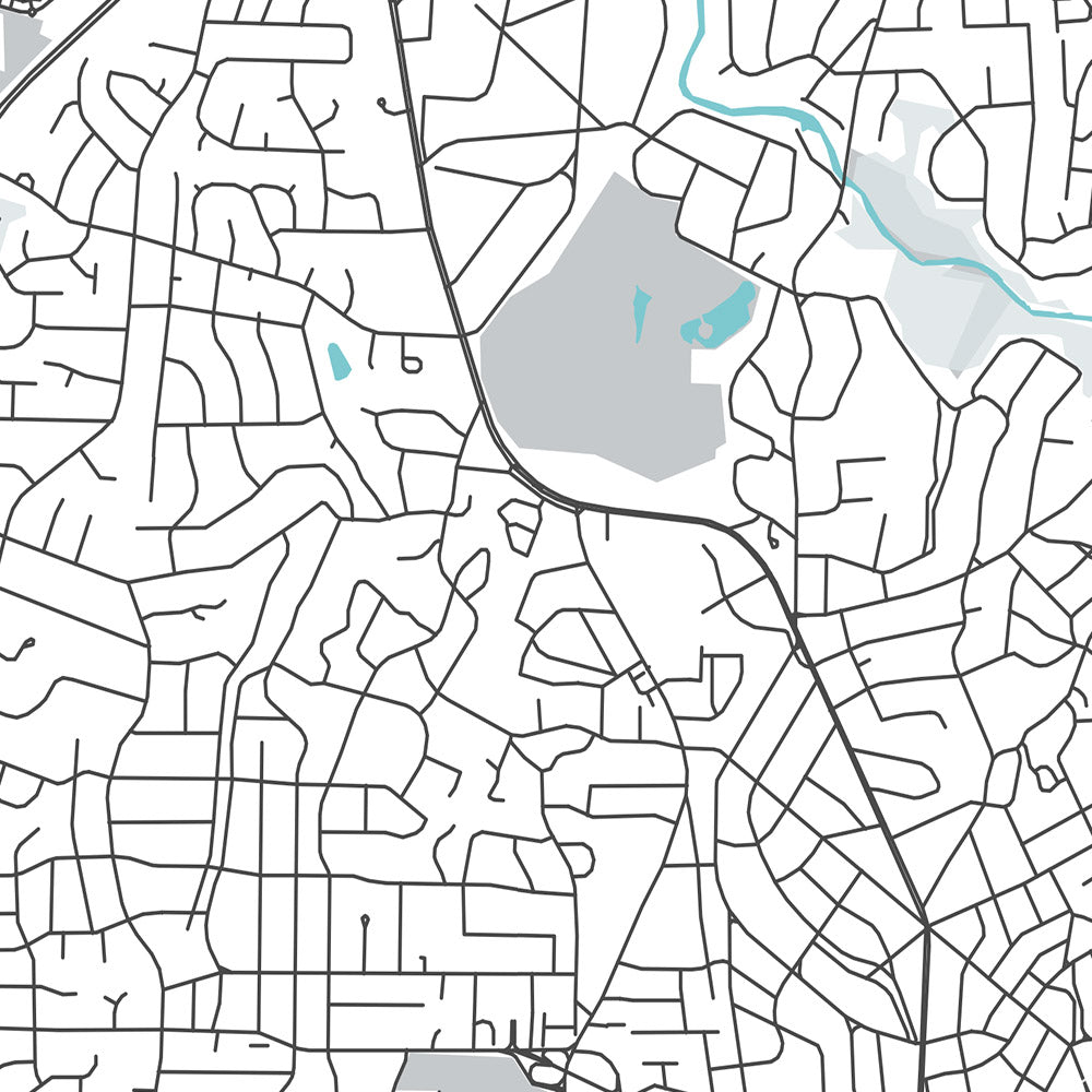 Modern City Map of Raleigh, NC: Downtown, Museums, Parks, Stadiums ...