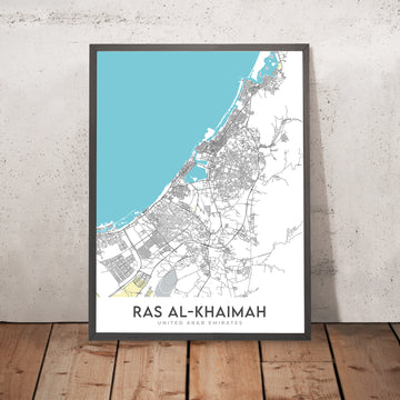 Plan de la ville moderne de Ras Al Khamiah, Émirats arabes unis : corniche d&