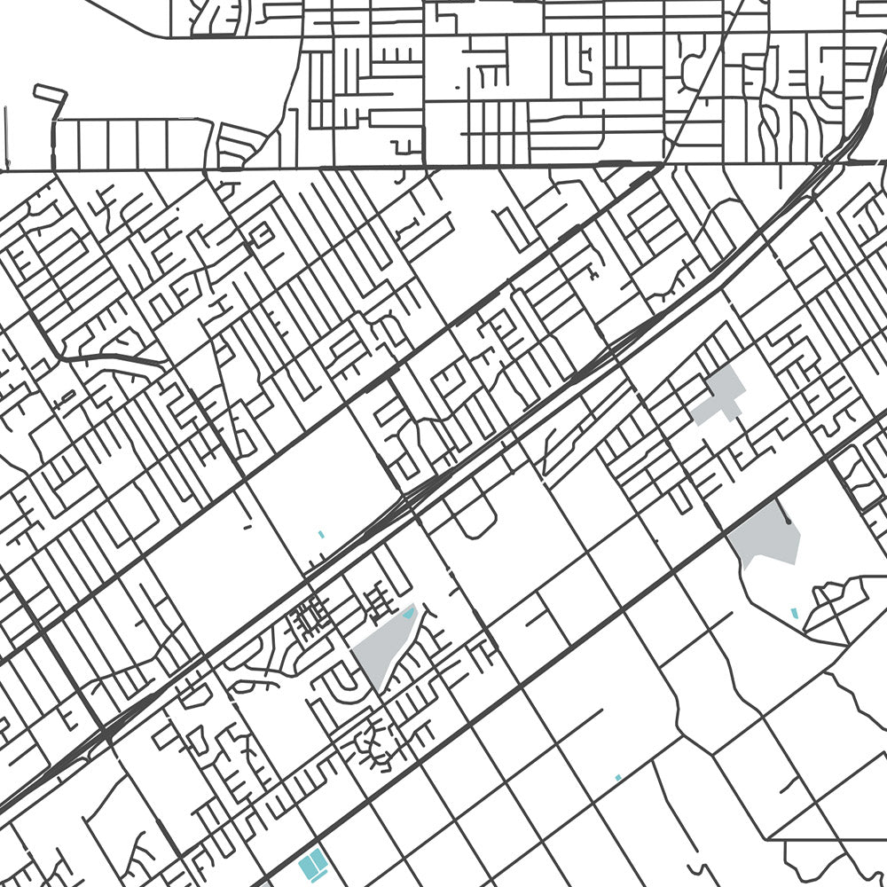 Modern City Map of Riverside, CA: Arlington, Downtown, La Sierra, Rive ...