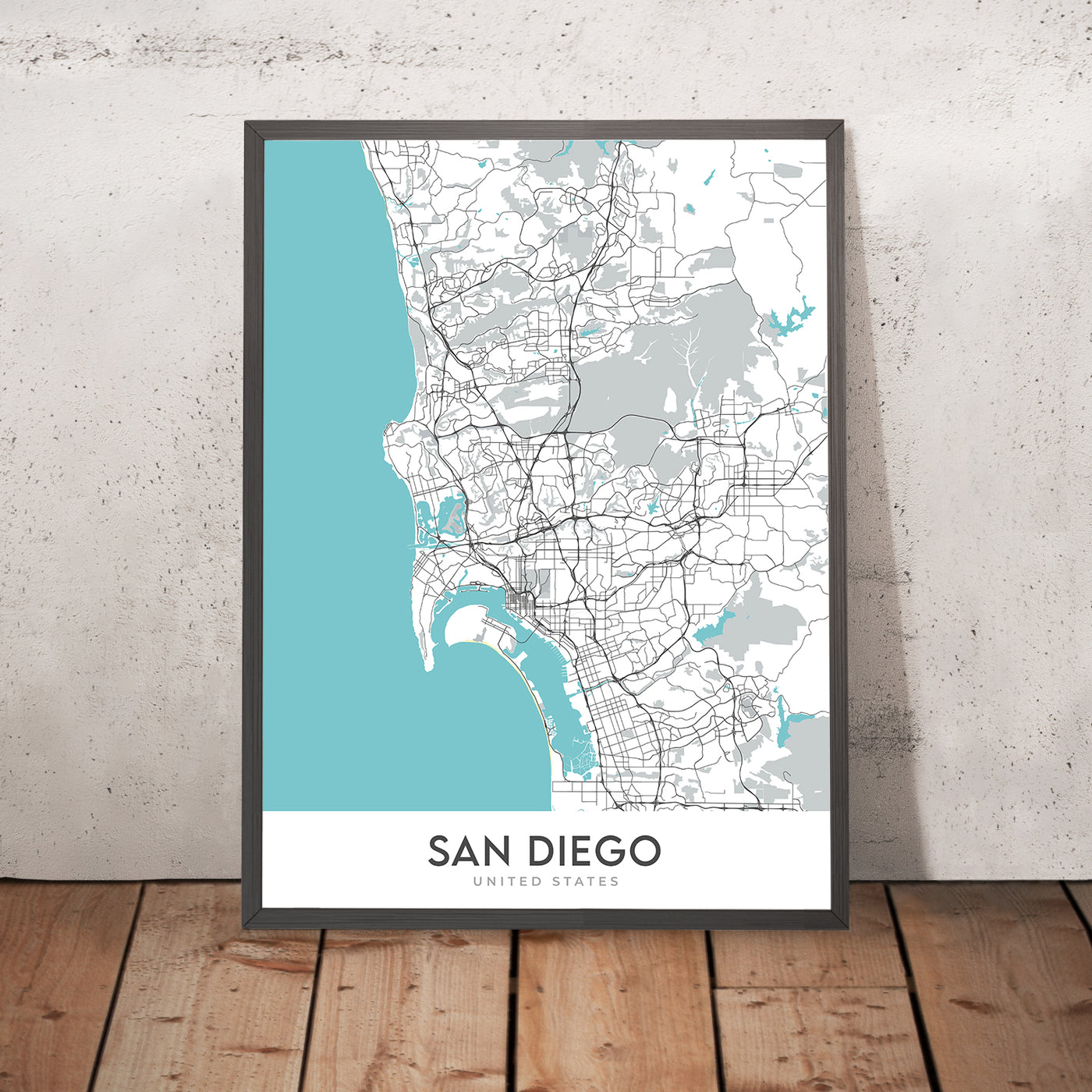 Plan de la ville moderne de San Diego, Californie : Balboa Park, Gaslamp Quarter, La Jolla, Mission Beach, Pacific Beach