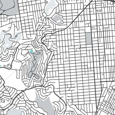 Plan de la ville moderne de San Francisco, Californie : Golden Gate Bridge, Fisherman's Wharf, Alcatraz, Chinatown, Presidio