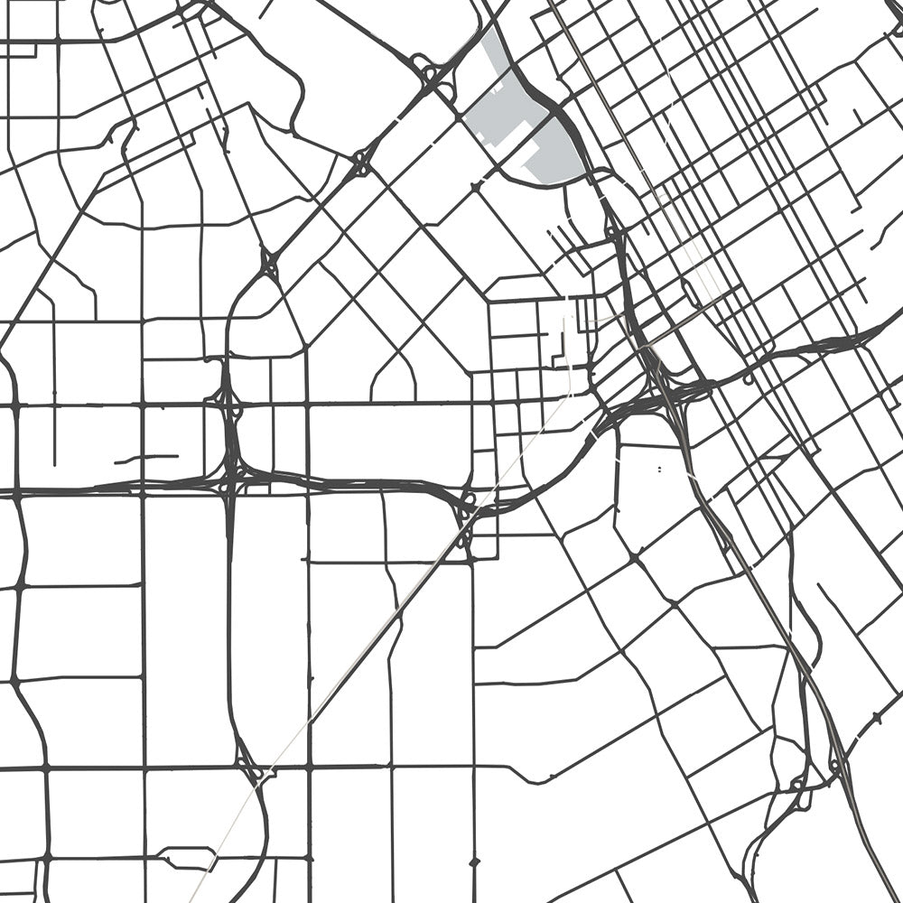 Plan de la ville moderne de San Jose, Californie : Willow Glen, Rose Garden, Japantown, I-280, CA-85