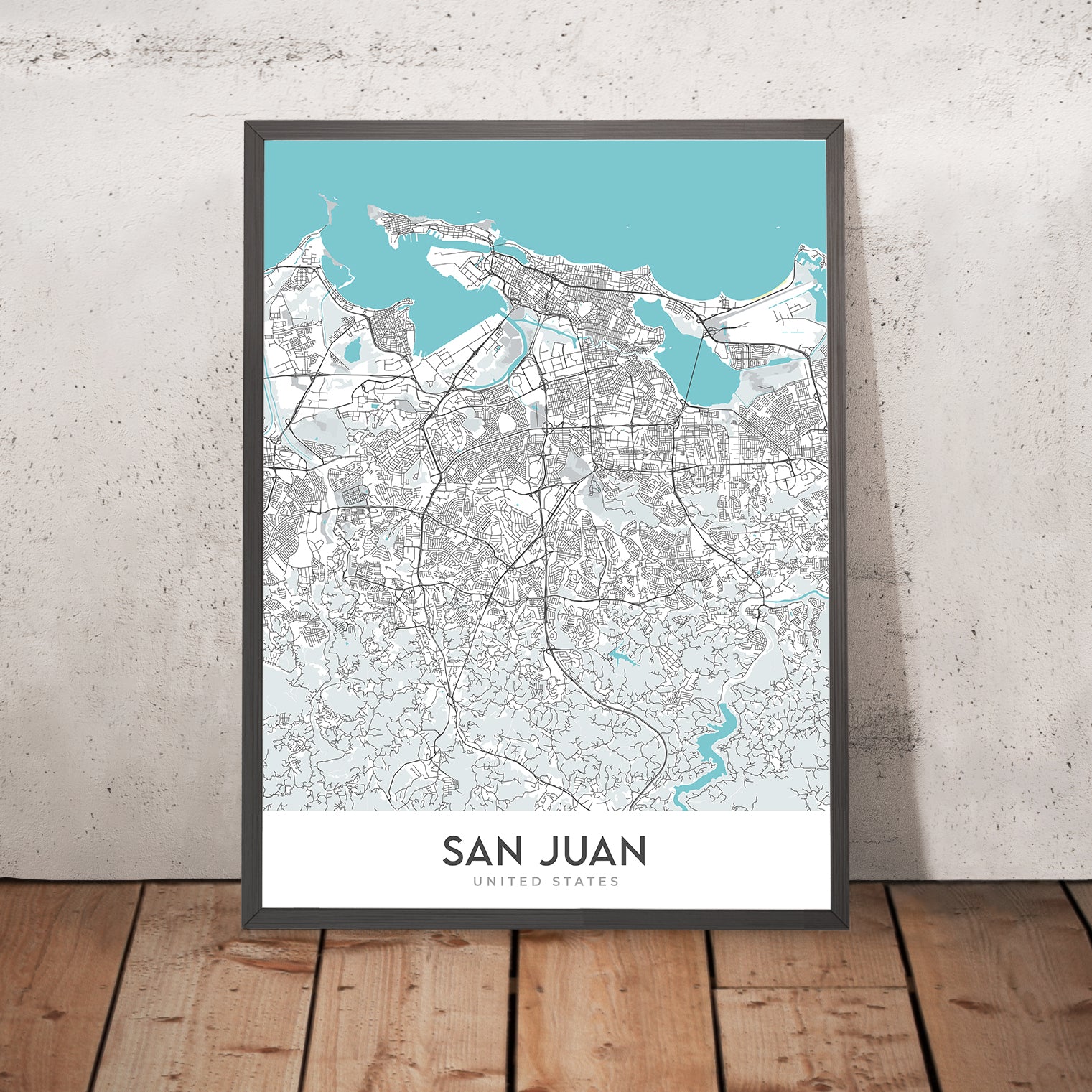 Modern City Map of San Juan, Puerto Rico: Condado, Old Town, El Yunque ...