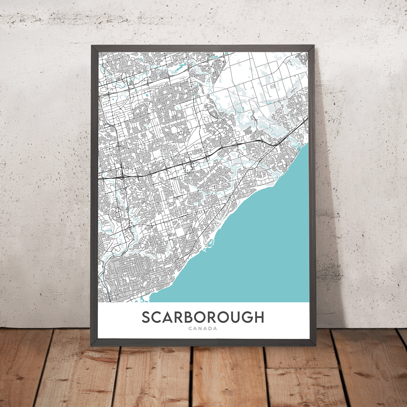 Moderner Stadtplan von Scarborough, Kanada: Klippen, Zoo, Stadtzentrum