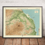 Antigua mapa OS de Northumberland - Norte por Bartholomew, 1901: Alnwick, Berwick, Colinas de Cheviot, Tweed, Lindisfarne 
