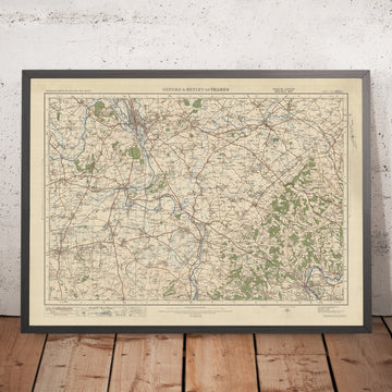Old Ordnance Survey Map, Sheet 105 - Oxford & Henley on Thames, 1925: Abingdon, Didcot, Wantage, Thame, Chiltern Hills AONB