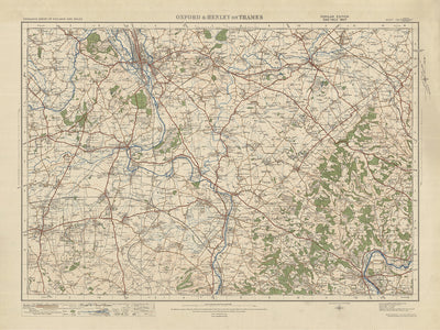 Old Ordnance Survey Map, Blatt 105 – Oxford & Henley on Thames, 1925: Abingdon, Didcot, Wantage, Thame, Chiltern Hills AONB