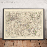 Alter Ordnance Survey Karte, Blatt 111 - Bath & Bristol, 1925: Chippenham, Trowbridge, Corsham, Melksham, Cotswolds AONB 