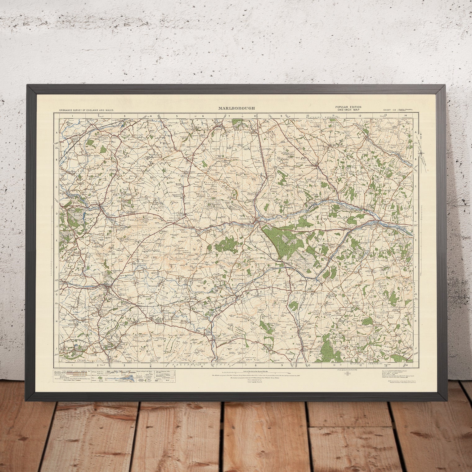 Old Ordnance Survey Map, Sheet 112 - Marlborough, 1925: Calne, Devizes ...