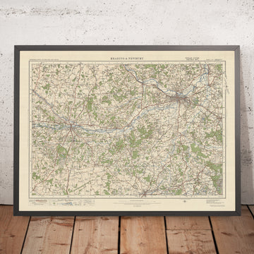 Mapa de Old Ordnance Survey, hoja 113 - Reading & Newbury, 1925: Wokingham, Basingstoke, Fleet, Kingsclere, Tadley