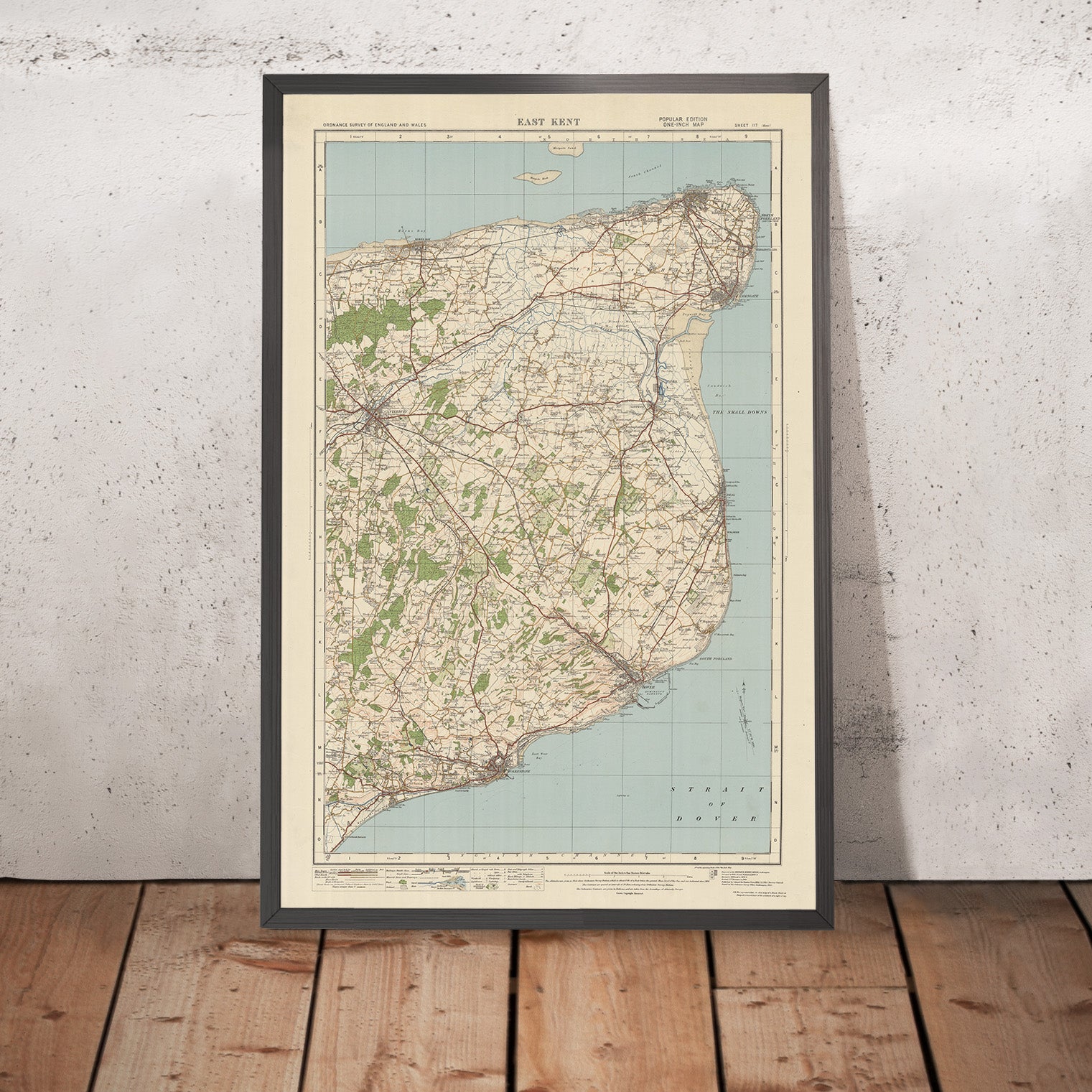 Old Ordnance Survey Map, Sheet 117 - East Kent, 1925: Canterbury, Dove ...