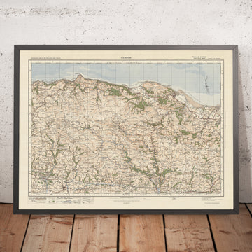 Old Ordnance Survey Map, Sheet 119 - Exmoor, 1925: Minehead, South Molton, Dunster, Watchet, Foreland Point