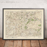 Alter Ordnance Survey-Karte, Blatt 121 - Wells & Frome, 1925: Warminster, Westbury, Gillingham, Shepton Mallet, Cranborne Chase AONB 