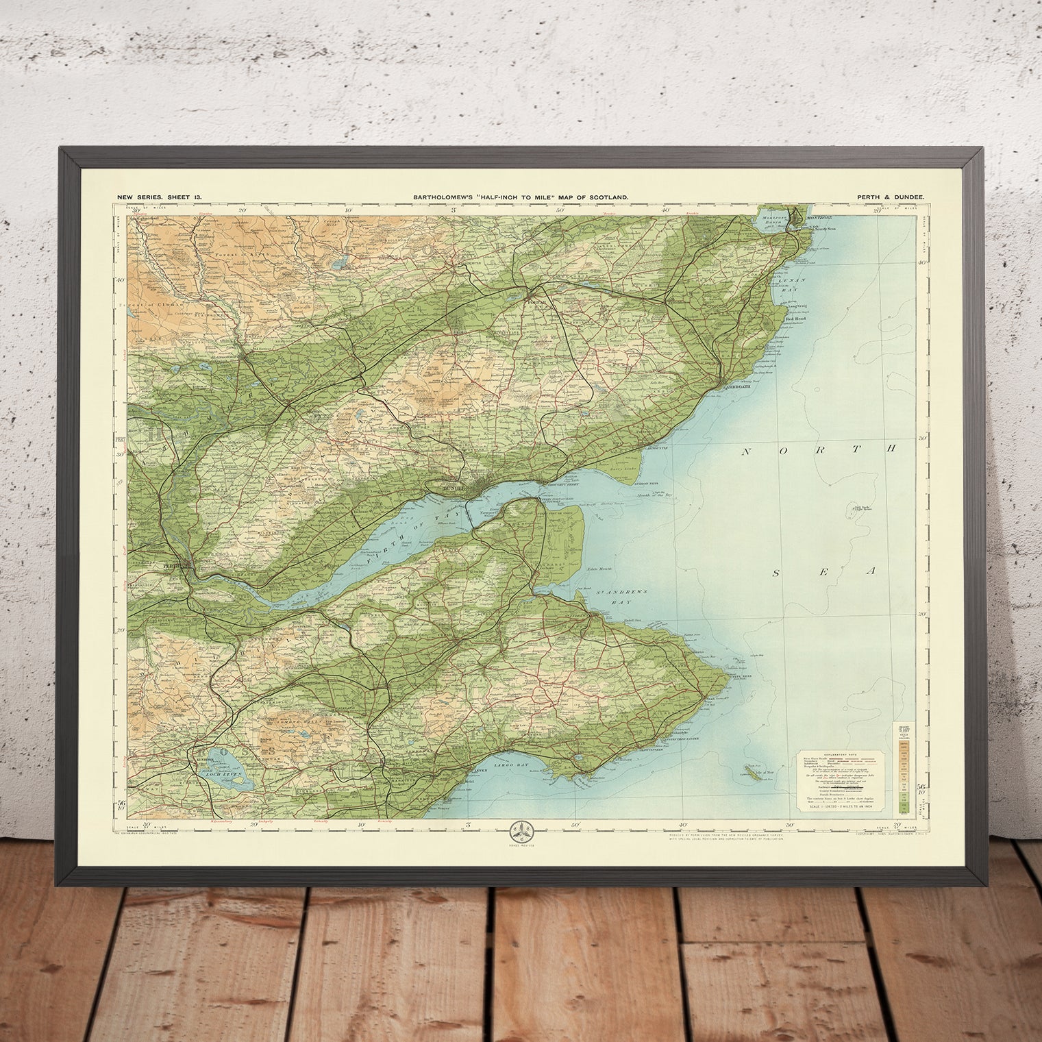 Old OS Map of Perth & Dundee, Scotland by Bartholomew, 1901: Angus, Pe ...