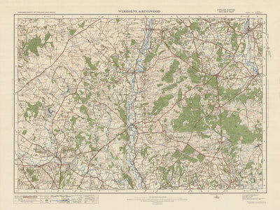 Old Ordnance Survey Map, Sheet 131 - Wimborne & Ringwood, 1925: Fordingbridge, Lymington, Romsey, Brockenhurst, and New Forest National Park
