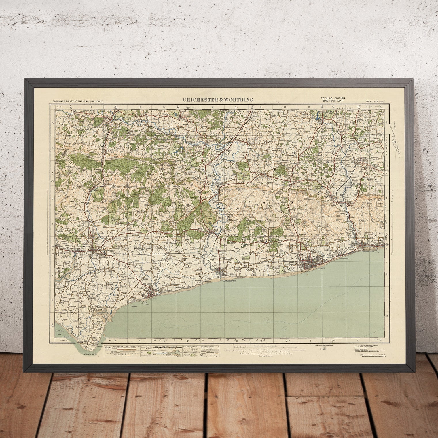 Old Ordnance Survey Map, Sheet 133 - Chichester & Worthing, 1925: Bogn ...