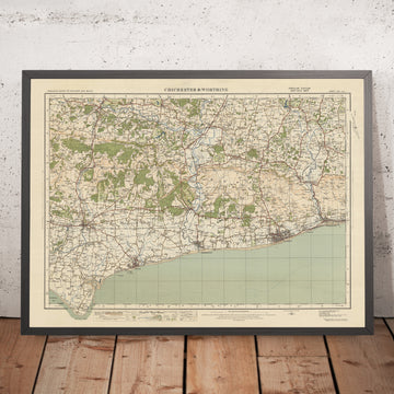 Old Ordnance Survey Map, Sheet 133 - Chichester & Worthing, 1925: Bognor Regis, Littlehampton, Selsey, Worthing, Midhurst