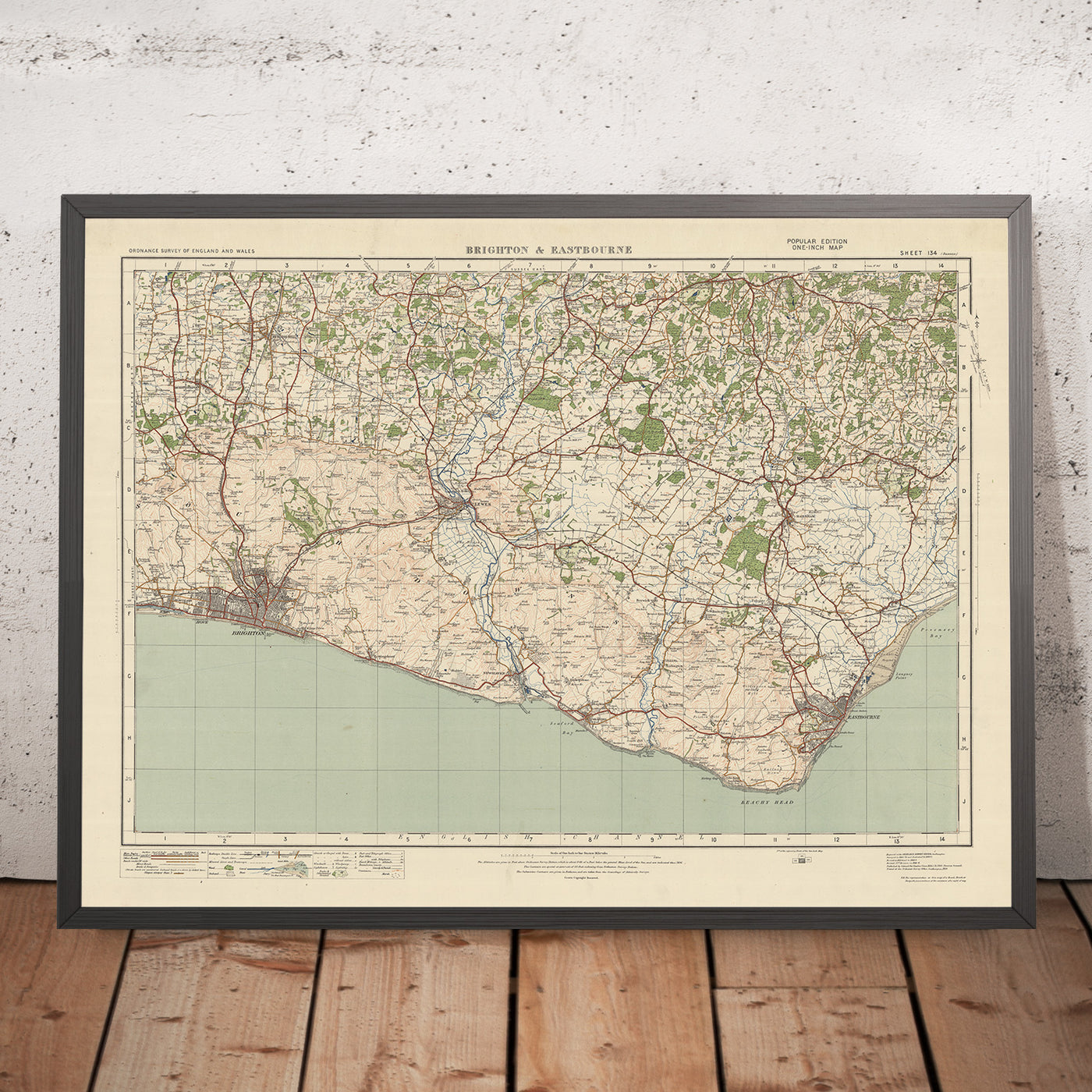 Old Ordnance Survey Map, Sheet 134 - Brighton & Eastbourne, 1925: Lewes, Newhaven, Burgess Hill, Hassocks, Hailsham