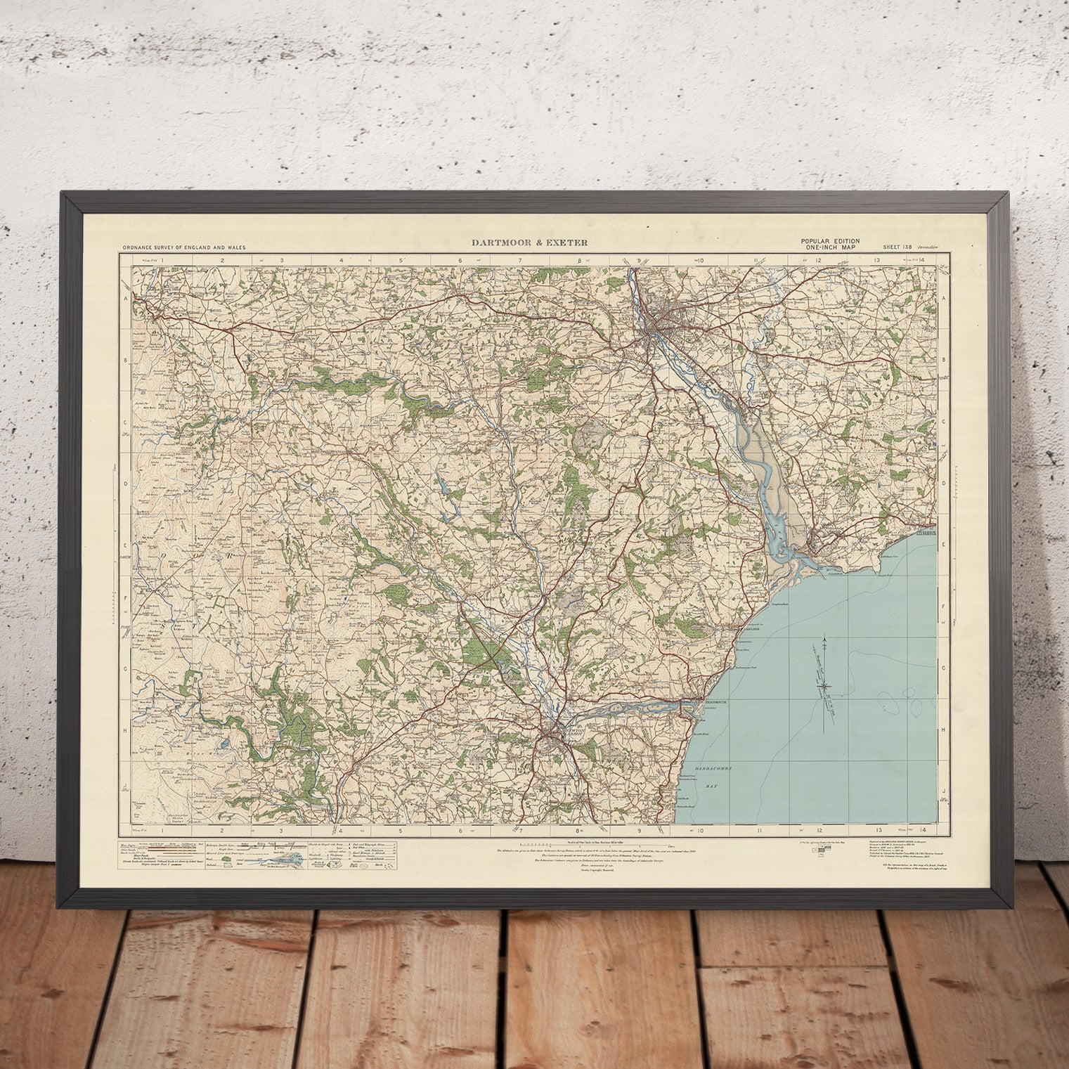 Old Ordnance Survey Map, Sheet 138 - Dartmoor & Exeter, 1925: Exmouth ...