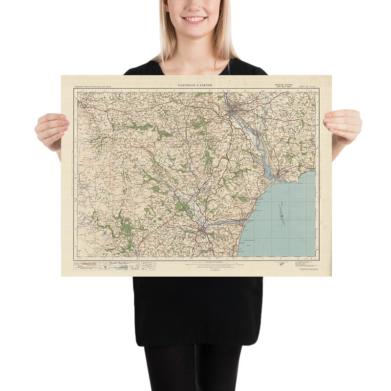 Exeter Os Map With Grid Numbers .pdf Old Ordnance Survey Map, Sheet 138 - Dartmoor & Exeter, 1925: Exmouth ...