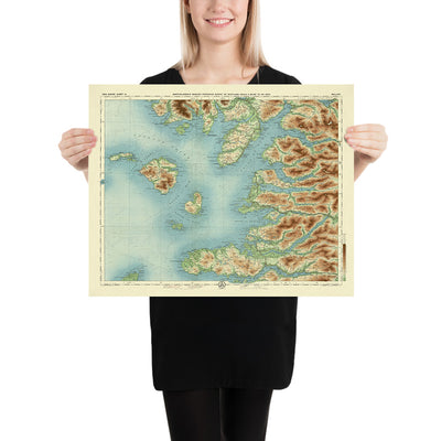 Ancienne carte OS de Mallaig, Inverness-shire par Bartholomew, 1901 : île de Skye, Loch Morar, Cuillin Hills, Glenfinnan, Sound of Sleat, Knoydart