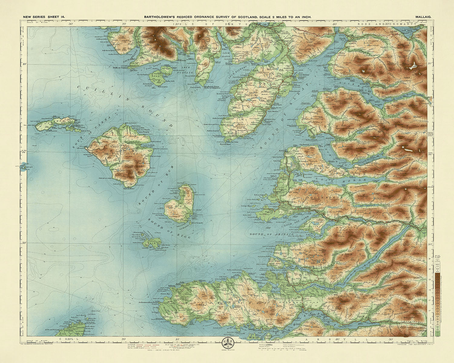 Morar Map Old OS Map of Mallaig, Inverness-shire by Bartholomew, 1901: Isle of S ...