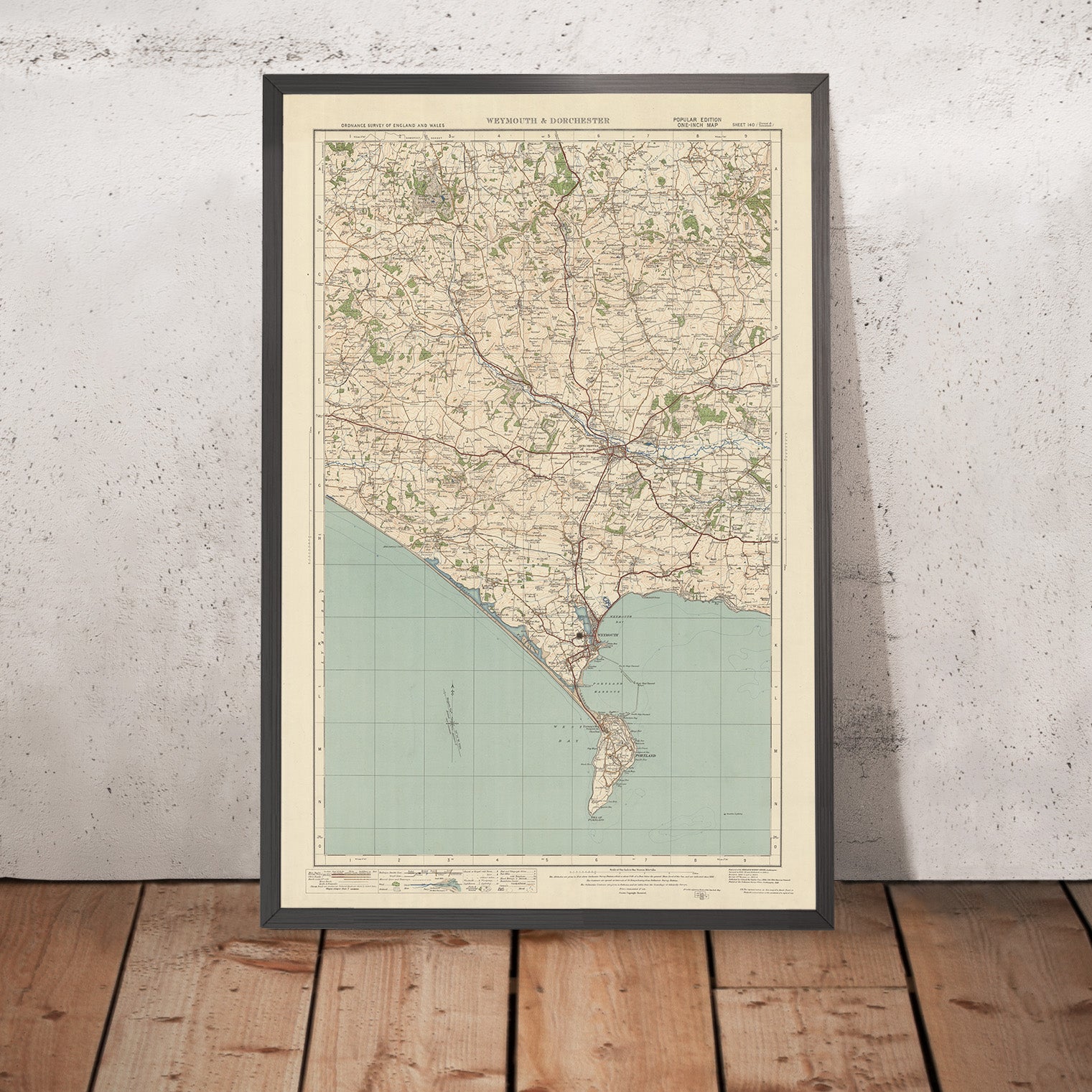Old Ordnance Survey Map, Sheet 140 - Weymouth & Dorchester, 1925: Cern ...