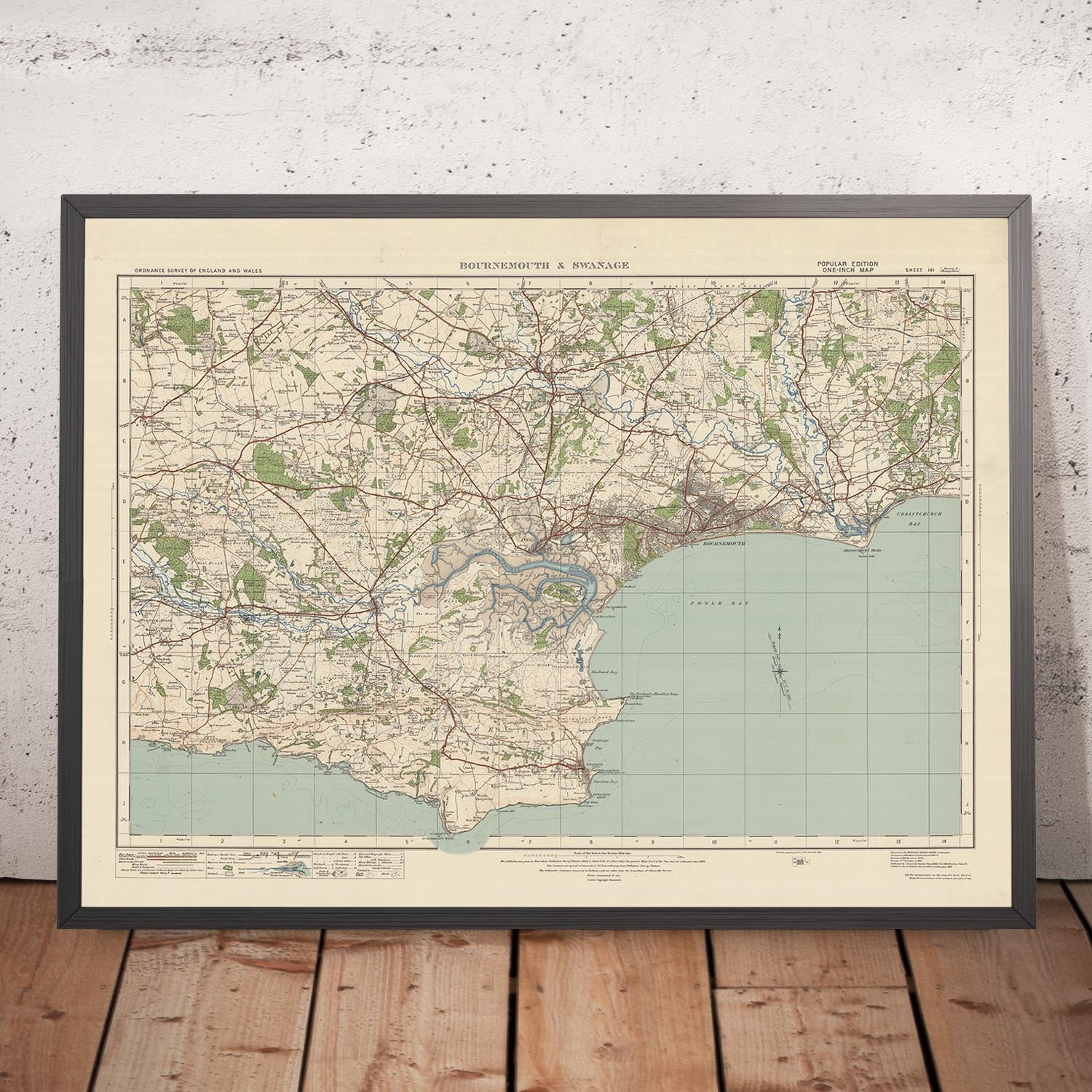 Old Ordnance Survey Map, Sheet 141 - Bournemouth & Swanage, 1919-1926 ...