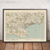 Alte Ordnance Survey-Karte, Blatt 141 - Bournemouth & Swanage, 1919-1926: Poole, Christchurch, Wareham, Poole Harbour, Isle of Purbeck, Corfe Castle 