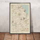 Alte Ordnance Survey Karte, Blatt 15 - Middlesbrough & Hartlepool, 1925: Durham, Thornaby, Seaton Carew, Darlington, Stockton-on-Tees 