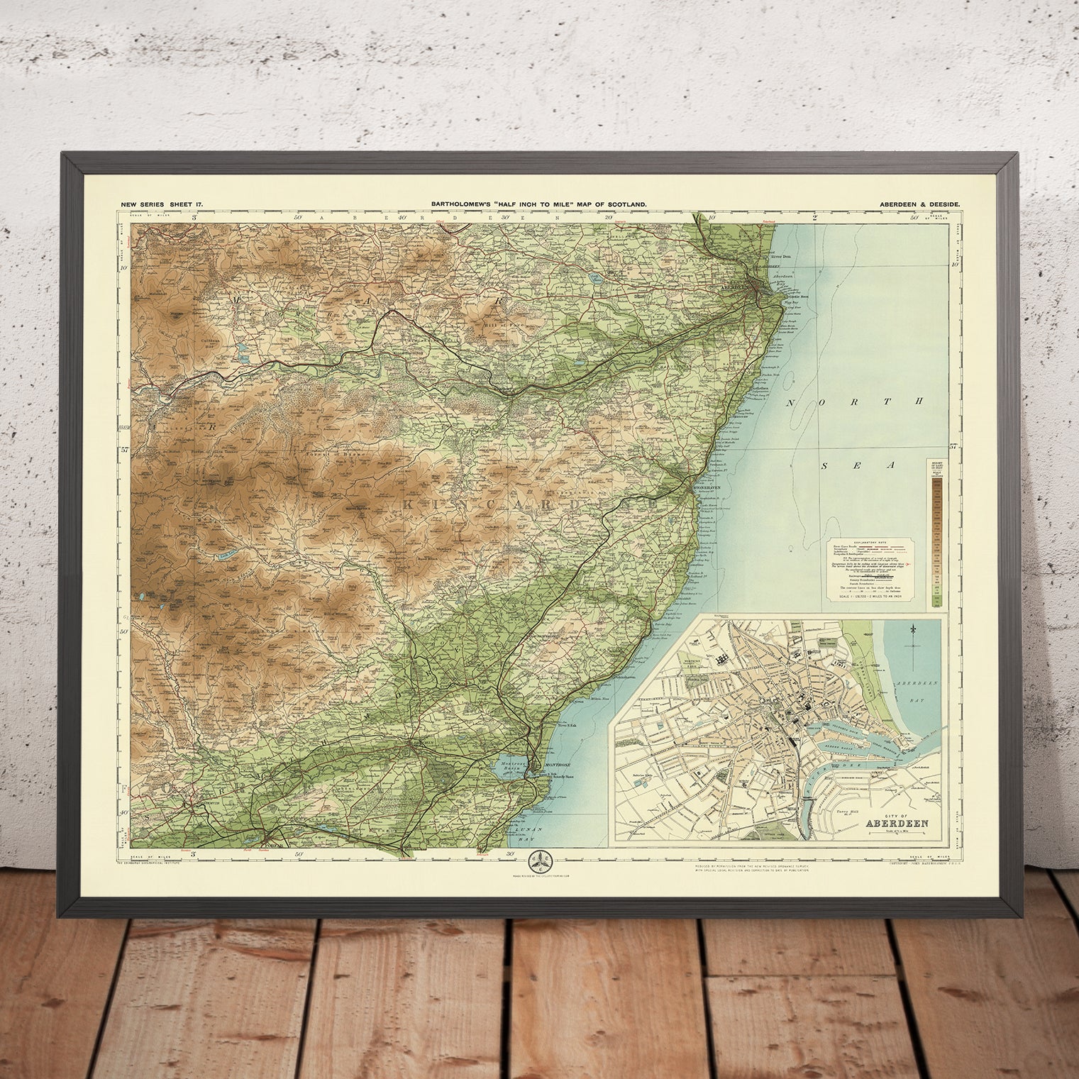 Old Map Inset Old OS Map of Aberdeen & Deeside by Bartholomew, 1901: Inset City Plan ...