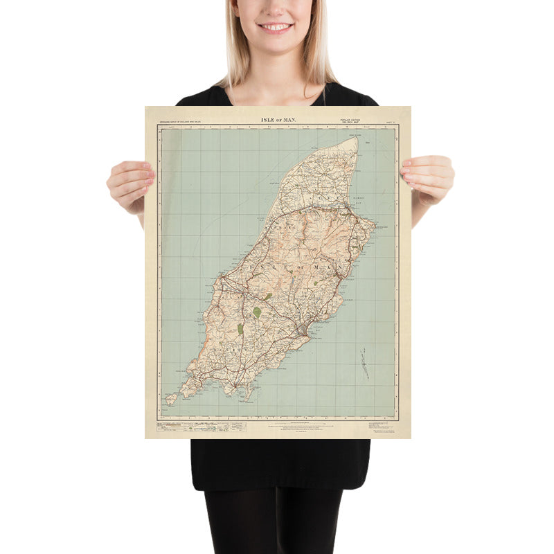 Alte Ordnance Survey Karte, Blatt 17 - Isle of Man, 1925: Douglas, Peel, Castletown, Ramsey, Port Erin