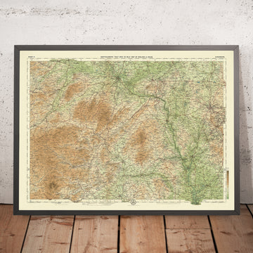 Mappa antica della contea di Shropshire di Bartholomew, 1901: Shrewsbury, Telford, Ludlow, Long Mynd, Ironbridge, Wenlock Edge 