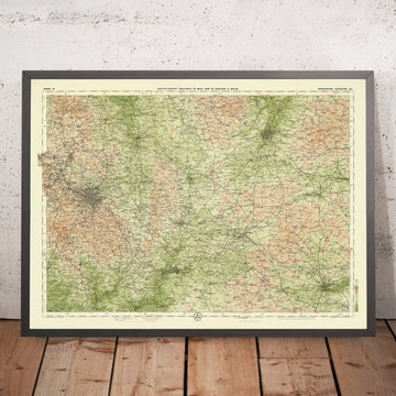 Old OS Map of Birmingham, Leicester by Bartholomew, 1901: Staffordshire, Warwickshire, Midlands