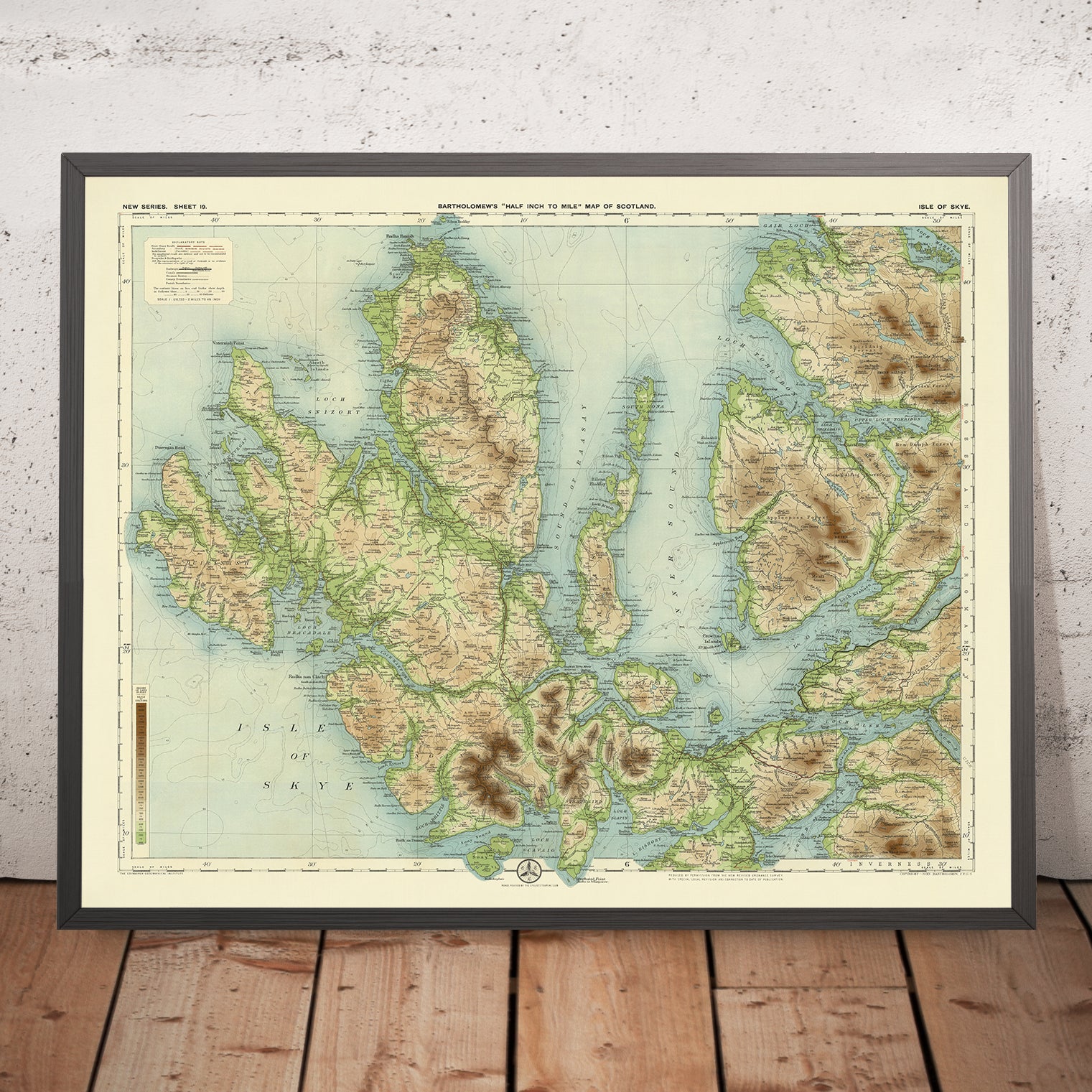 Old OS Map of Isle of Skye by Bartholomew - Sheet19 IsleofSkyeScotlandBartholomew190120x16 Mockupframe 