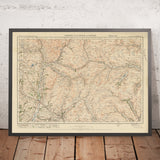 Ancienne carte de l'Ordnance Survey, feuille 20 - Kirkby Lonsdale & Hawes, 1925 : Ingleton, Sedbergh, Askrigg, Parc national des Yorkshire Dales