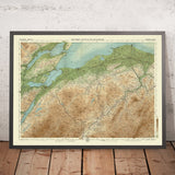 Old OS Map of Inverness & Spey, Scottish Highlands by Bartholomew, 1901: Inverness, Loch Ness, Cairngorms, Culloden, Moray Firth