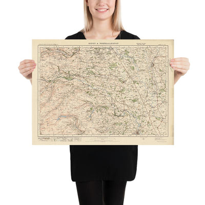 Alte Ordnance Survey Karte, Blatt 21 - Ripon & Northallerton, 1925: Leyburn, Masham, Bedale, Bolton Castle, Nidderdale AONB