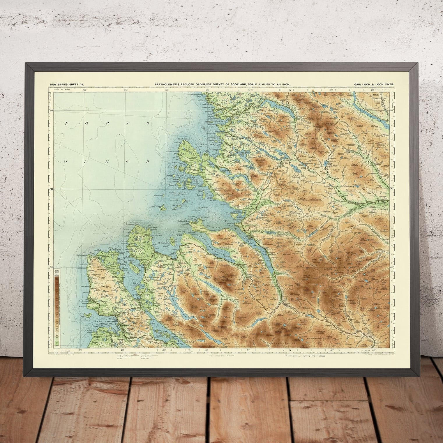 Old OS Map of Gair Loch amp Loch - Sheet24 GairLoch LochInverScotlandBartholomew190120x16 Mockupframe 