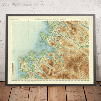 Ancienne carte OS du Gair Loch et du Loch Inver, Highlands écossais par Bartholomew, 1901 : Ullapool, Loch Maree, Suilven, An Teallach, Château d'Ardvreck, rivière Ewe