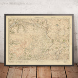 Ancienne carte de l'Ordnance Survey, feuille 25 - Ribblesdale, 1925 : Settle, Bentham, Barnoldswick, Forest of Bowland AONB, Yorkshire Dales National Park